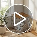 Image of The Artment Red GlacierTray Foldable Transparent Acrylic End Table, Multi-Purpose Side Table, Serving Tray & Magazine Rack, Space-Saving for Modern Living Spaces | Use for Home & Office