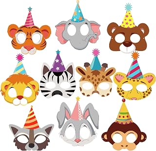 ZYOZIQUE 10 Piece Animal Mask Jungel Safari Theme Mask 1st Birthday Decoration Birthday Masks Price In India