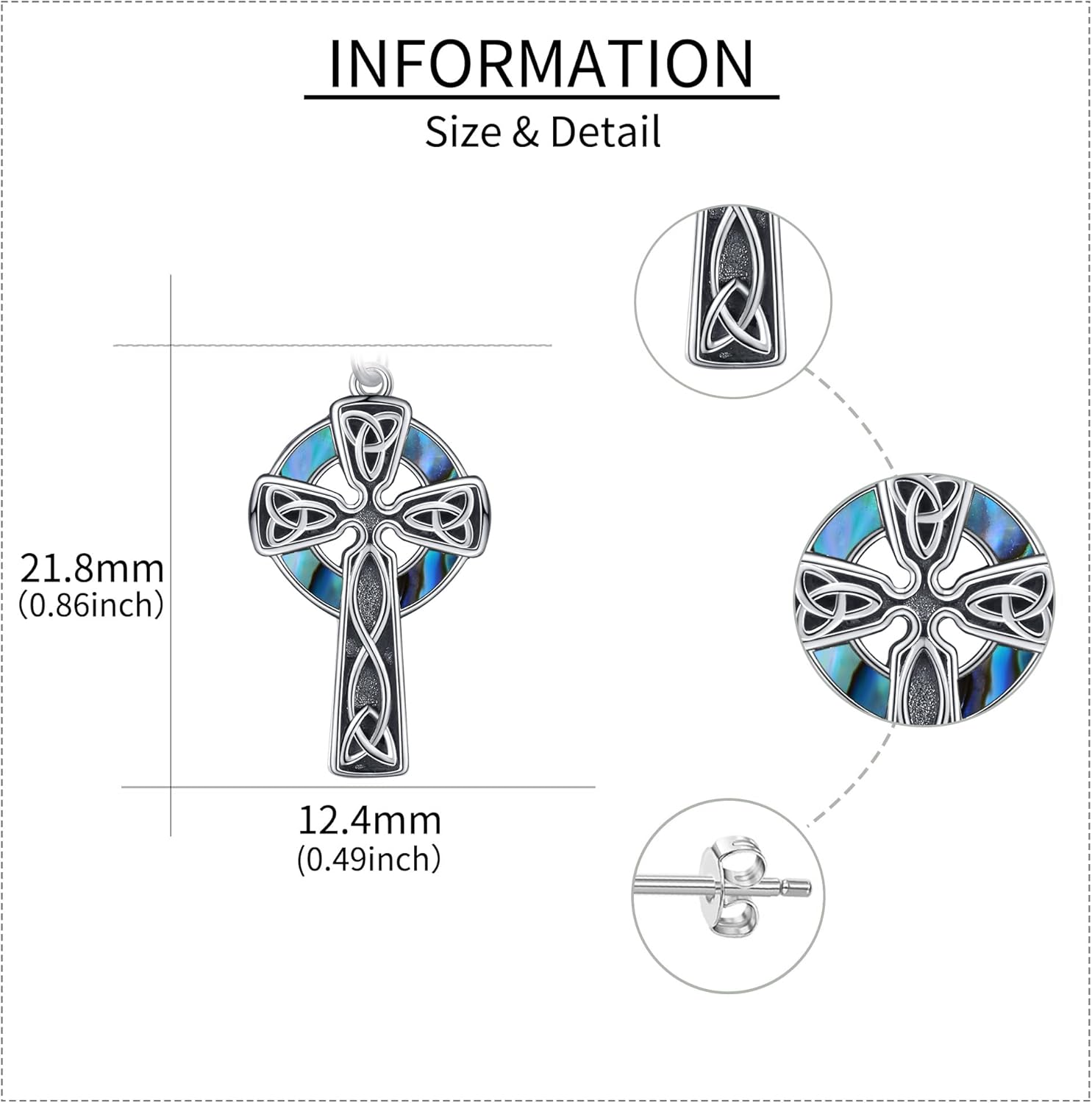 Celtic Knot Cross Earrings Sterling Silver Celtic Knot Cross Dangle Drop Earrings Religious Jewelry Gift for Women - Image 4