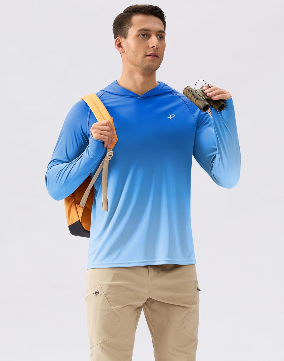 Pudolla Men's Sun Protection Hoodie Shirts UPF 50+ Rash Guard SPF Long Sleeve Fishing Shirt for Men Swim Hiking Boating - Image 3