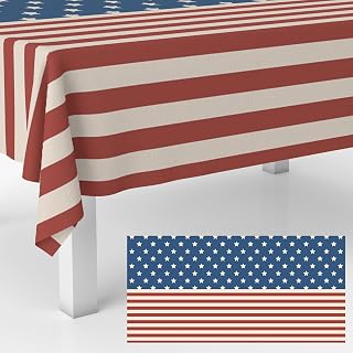 Patriotic Tablecloths American Flag Print Table Cover Happy 4th of July Independence Day Party Supplies Memorial Day Veterans Day Picnic Dining Table Buffet Decorations 53" x 108"