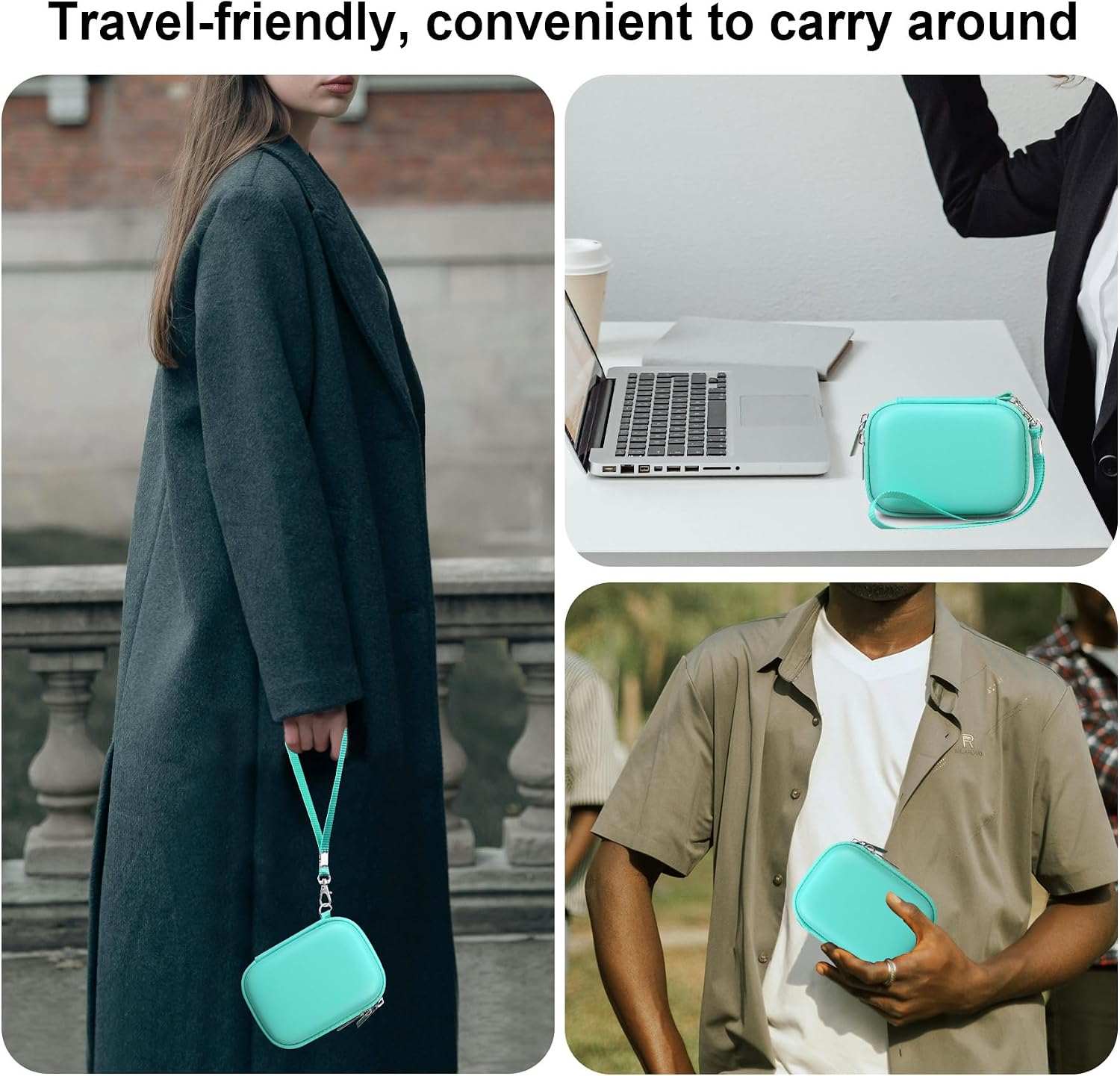 BOVKE Camera Case for KODAK PIXPRO FZ55 / FZ45 16MP Digital Camera, Small Travel Bag Compact Storage Cameras Holder with Mesh Pocket for Batteries USB Cable AC Adapter SD Card Readers, Green image 3
