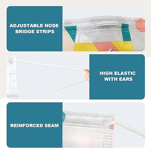 Miniatura 6 de Sheal 100 unidades empaquetadas individualmente transpirables a la moda para adultos desechables de 3 capas protectoras para las orejas