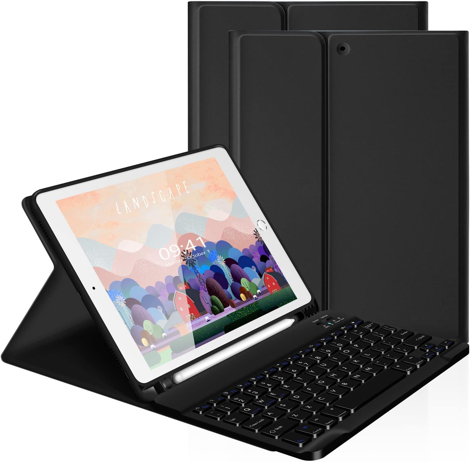 LAMA Keyboard Case for 10.2 inch iPad, Wireless Case with Keyboard with Pencil Holder for iPad 10.2&10.5 inch(9th 2021/8th 2020/7th Generation 2019, iPad Air 3 2019, iPad Pro 2017)