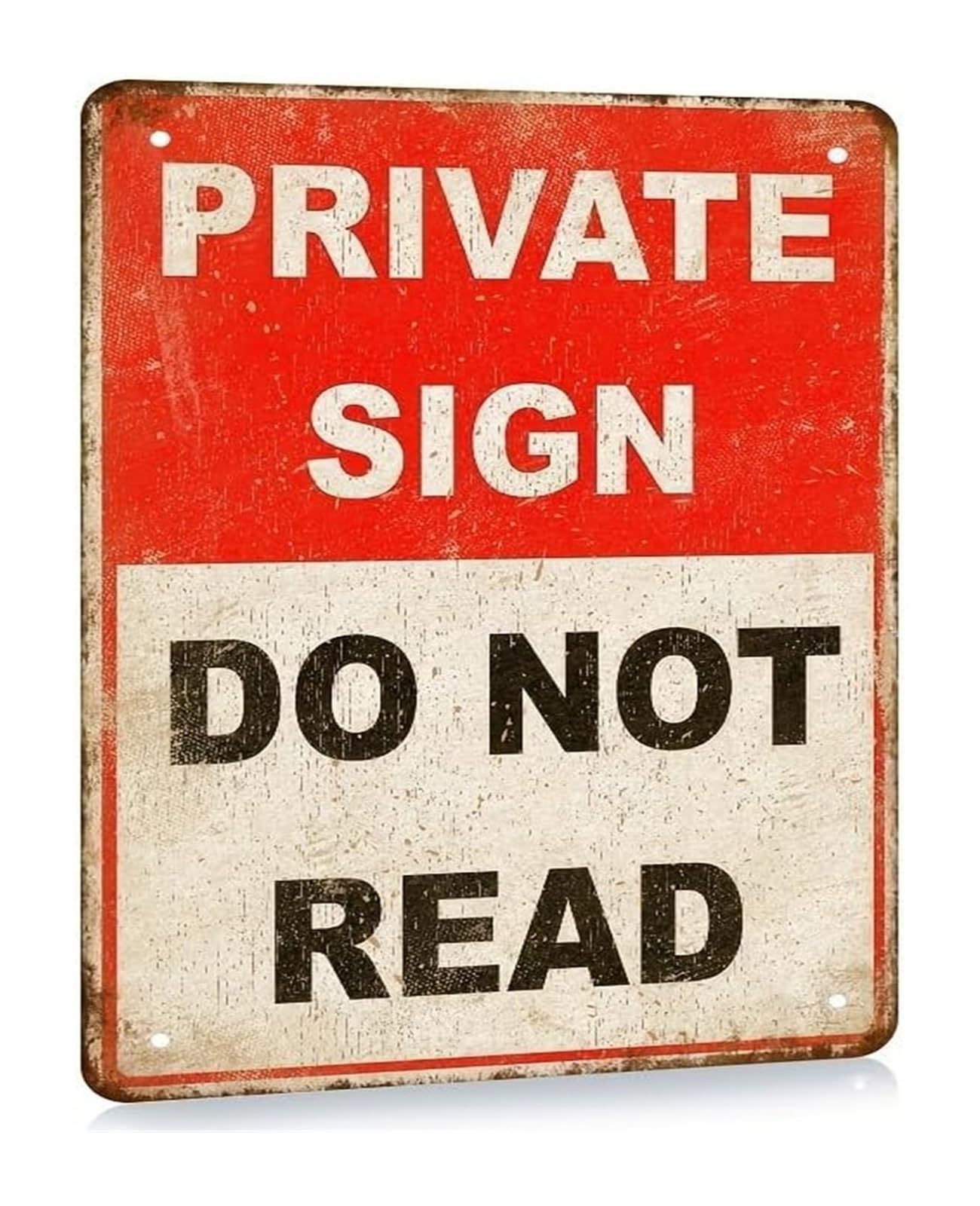 ICYJRFHLTF Humorous Retro Tin Plaque Do Not Read Vintage Metal Sign Wall-Art for Study Room Office 8 X 12 in