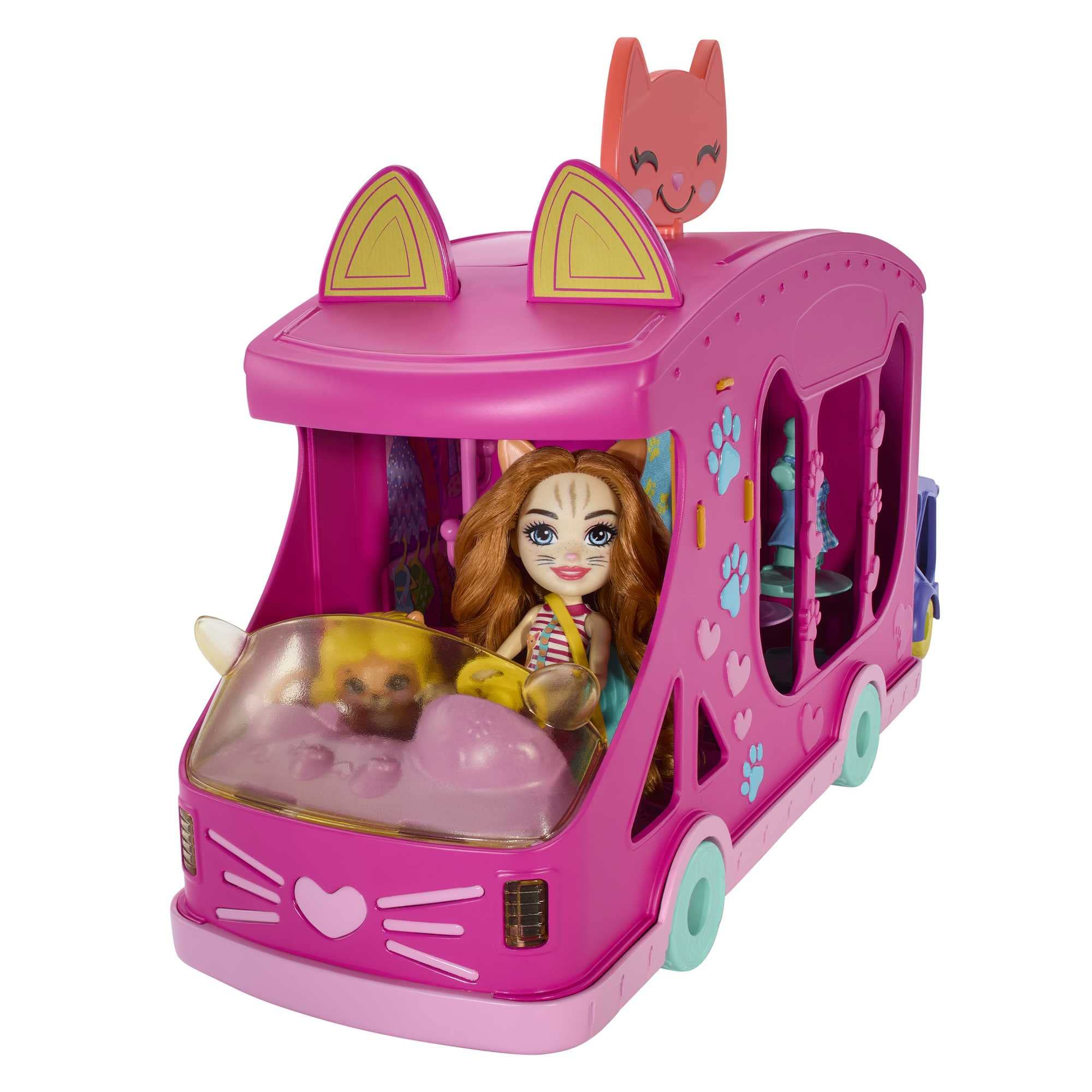 Enchantimals HPB34 Fashion Truck Set with 15 cm Doll and Best Friends Animal Figurines, Trailer for Animals, + 25 Accessories, Children's Toy, Ages 4 and Above