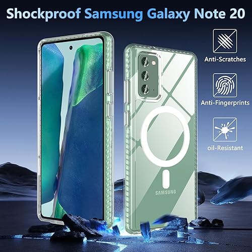 Miniatura 2 de OWKEY Funda para Samsung Galaxy Note 20, funda magnética para teléfono Galaxy Note 20 compatible con MagSafe antihuellas translúcida a prueba de
