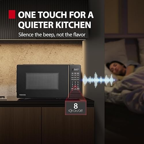 Miniatura 5 de TOSHIBA Horno microondas pequeño con 11 niveles de potencia, ChefDefrost, encendidoapagado de sonido y modo ecológico, 0.7 pies cúbicos, 700 W,