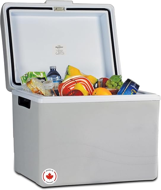 Koolatron 12V Iceless Cooler & Warmer – Portable Electric Cooler for Car, Truck, Camper, Boat, Hard Sided Mini Fridge for Camping, Picnic, Travel, Lunch, Food, Drinks, Bedroom, Office, Dorm, 45 Qt