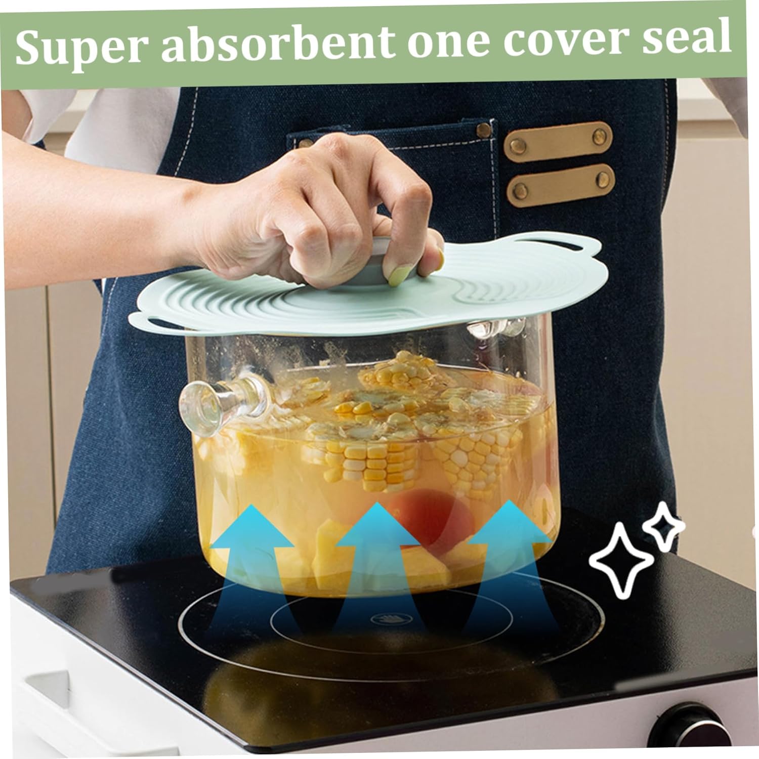 Silicone Lids 5Pcs Silicone Lids for Pots and Pans 12.4/11/9.1/7.9/6'' Silicone Pot Lids Food Grade Silicone Bowl Covers with Handle Reusable Suction Seal Covers