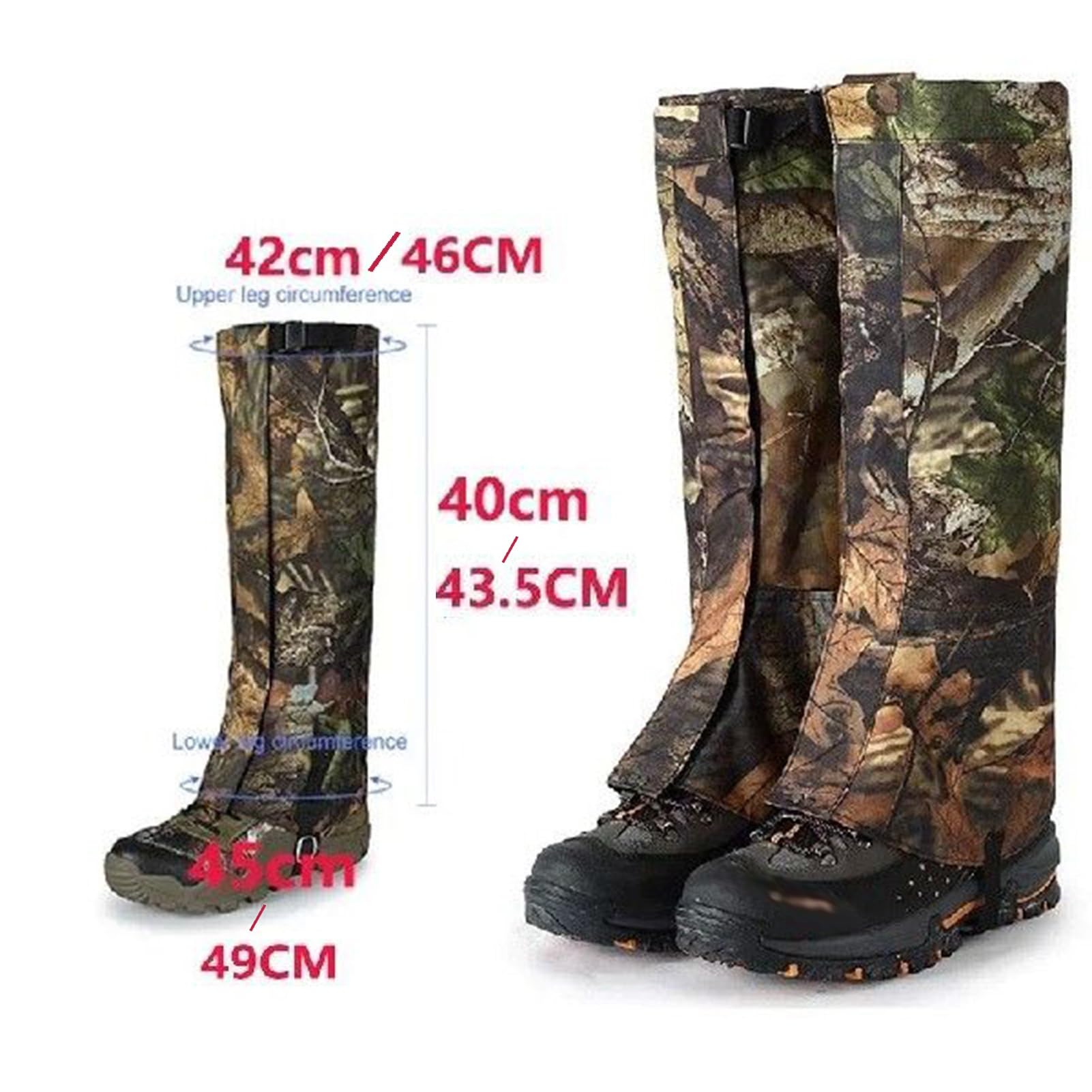 Guêtres de Jambe, guêtres de Raquettes à neigeGuêtres d'extérieur avec Bas réglables, adaptées à l'alpinisme, au Plein air, à la Chasse et à la Raquette
