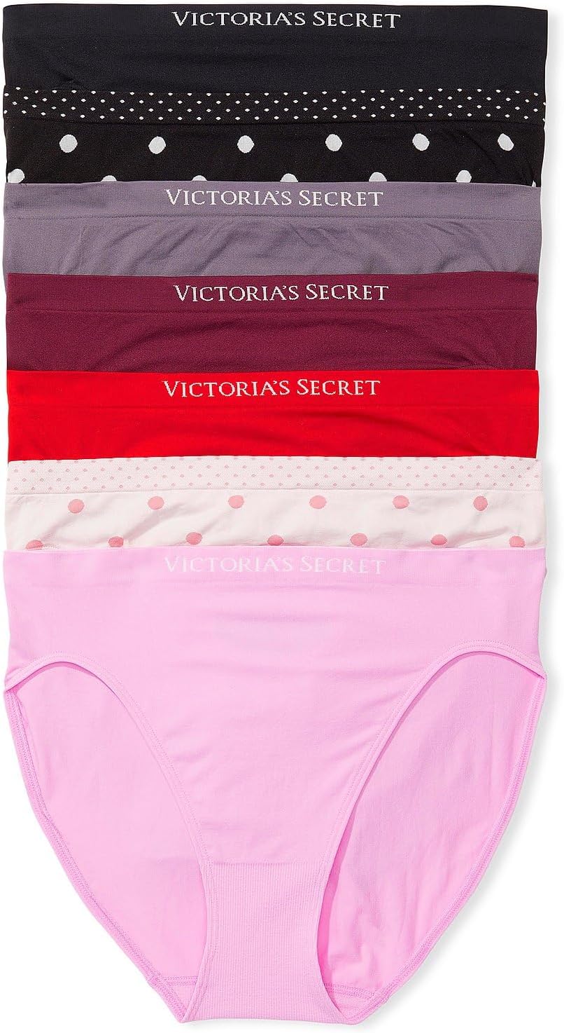 Victoria's Secret Women's Seamless Brief Underwear, Full Coverage Panties for Women, Multi Pack (XS-XXL)