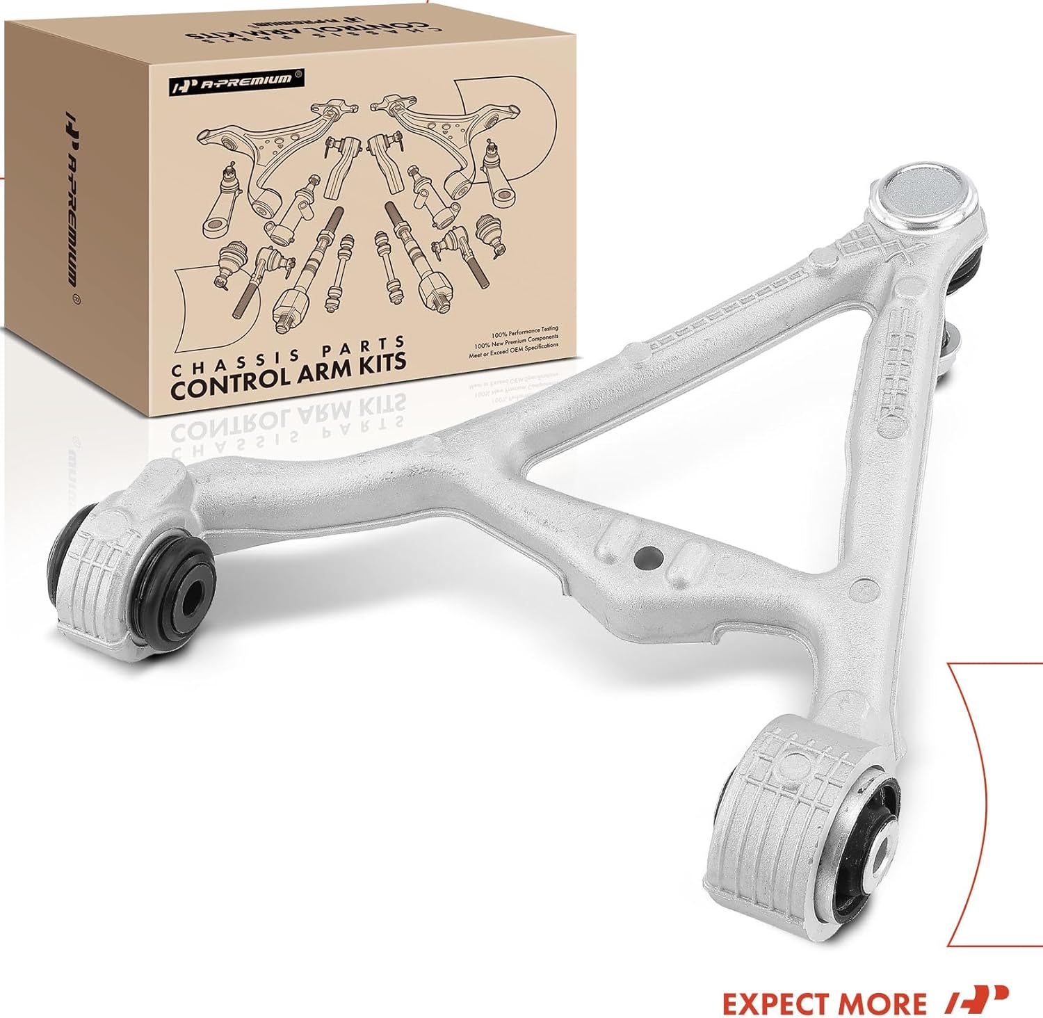 A-Premium Rear Left Upper Control Arm, with Ball Joint & Bushing, Compatible with Jaguar XF 09-15, XFR 10-15, XFR-S 13-15, XJ 11-16, XK & XKR 07-09, S-Type 02-08, Ford Thunderbird 02-05, Lincoln LS