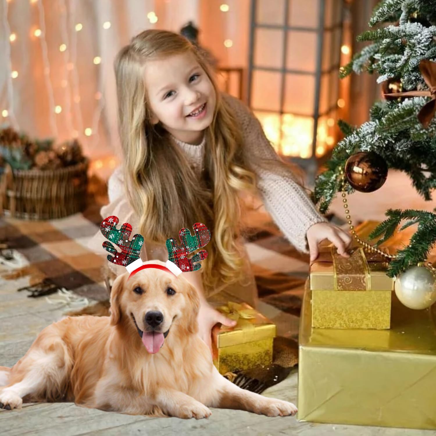Miaija Pet Hair Hoops Funny Christmas Party Dog Fancy Dress Cosplay Christmas Pet Costume Hair Accessory for Puppy Cat Apparel (Snowflake) - Image 4