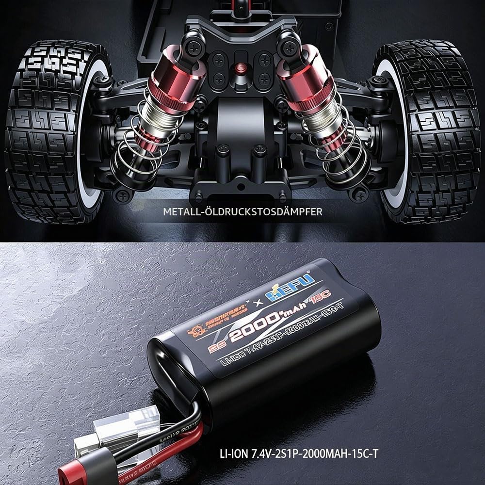 1/14 Bürstenloser Ferngesteuertes Auto Erwachsene,MJX 14302 42km/h Hochgeschwindigkeits RC Car, 2.4Ghz 4WD High Speed Rallye Car, 3 Batterien, Weiß