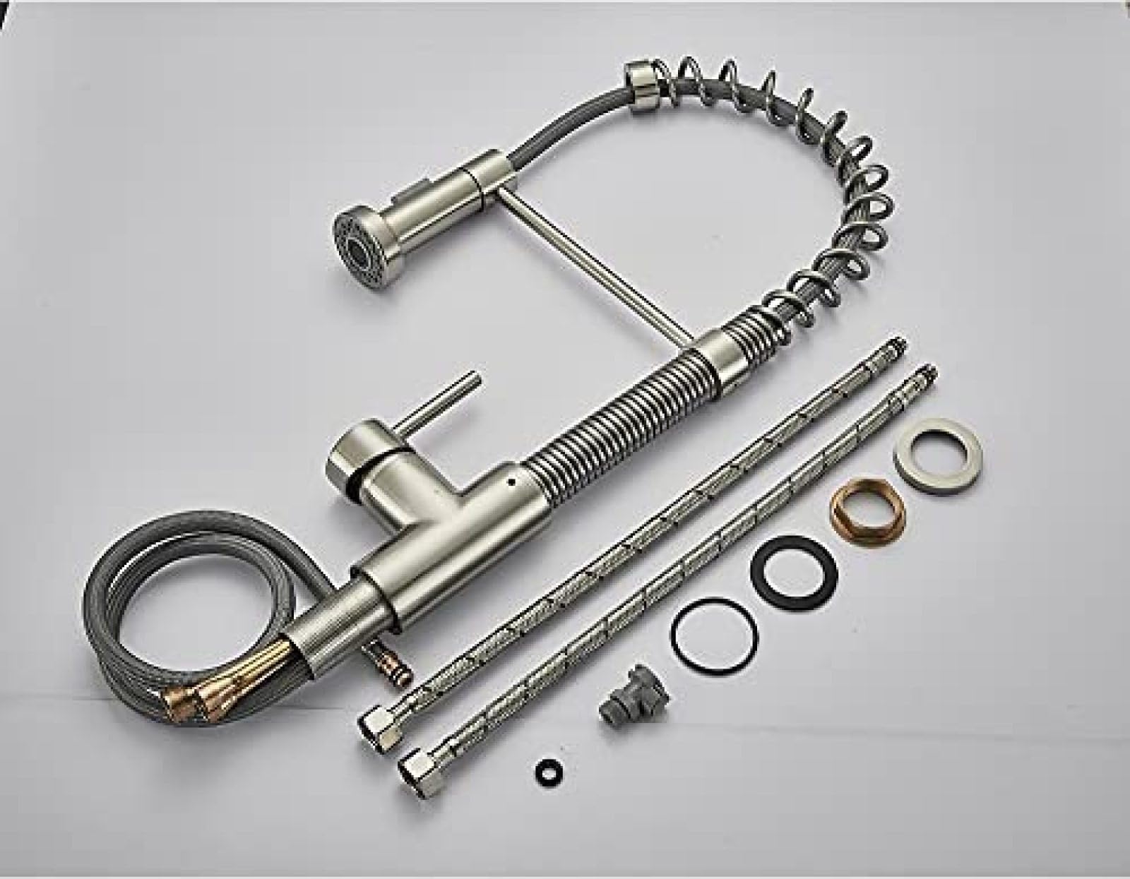 Kitchen Sink Faucet Farmhouse Commercial, Black Bronze Kitchen Faucet, Single Handle Pull Out Kitchen Sink Mixer, Deck Mount Stream Spray
