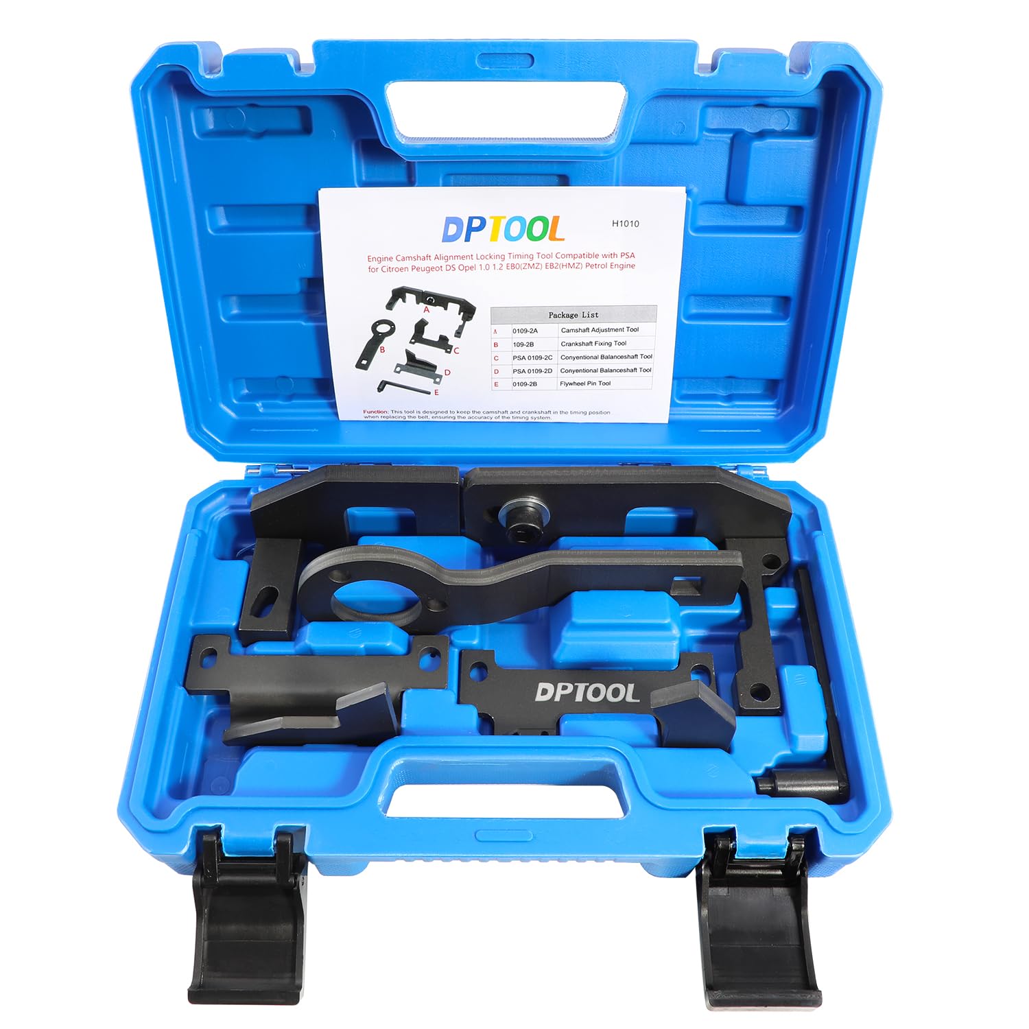 DPTOOL Strumento di Messa in Fase Kit Attrezzi Messa in Fase Motore Blocco per PSA Citroen Peugeot Opel per Toyota 1.0 1.2 EB0(ZMZ) EB2(HMZ) Motore a Benzina 0109-2A 0109-2B