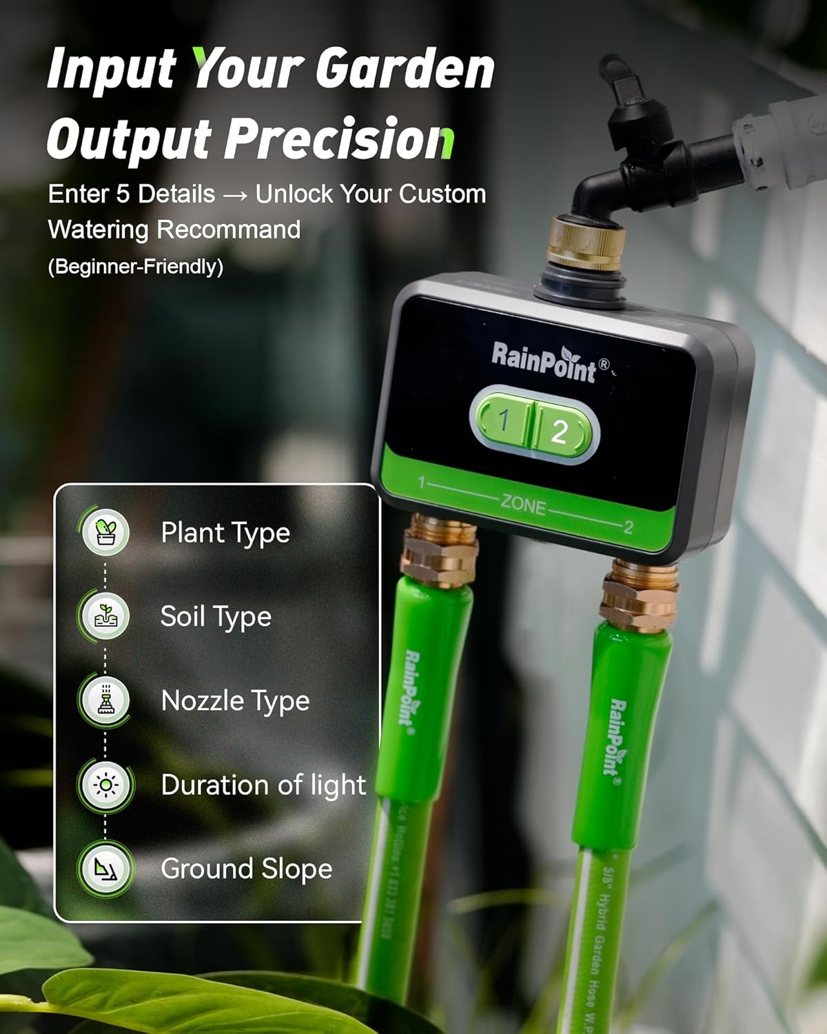 RainPoint WiFi Water Timer & 2-Zone Smart Timer