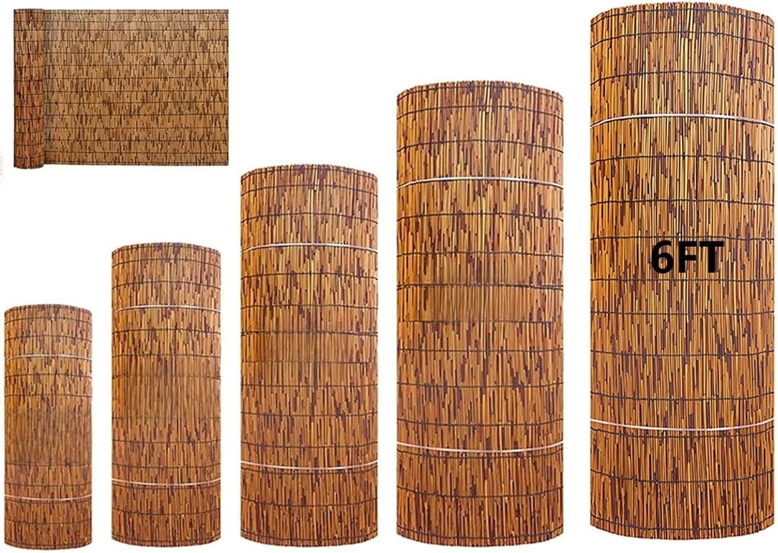 Natural Reed Fencing Rolls,4FT X 16.4FT Balcony Reed Fence Bamboo Screen Fencing for Outdoor Backyard Patio， Privacy Screen Panels,Balcony Fencing Covering (Size : H0.61xL6m/H2xL20ft)
