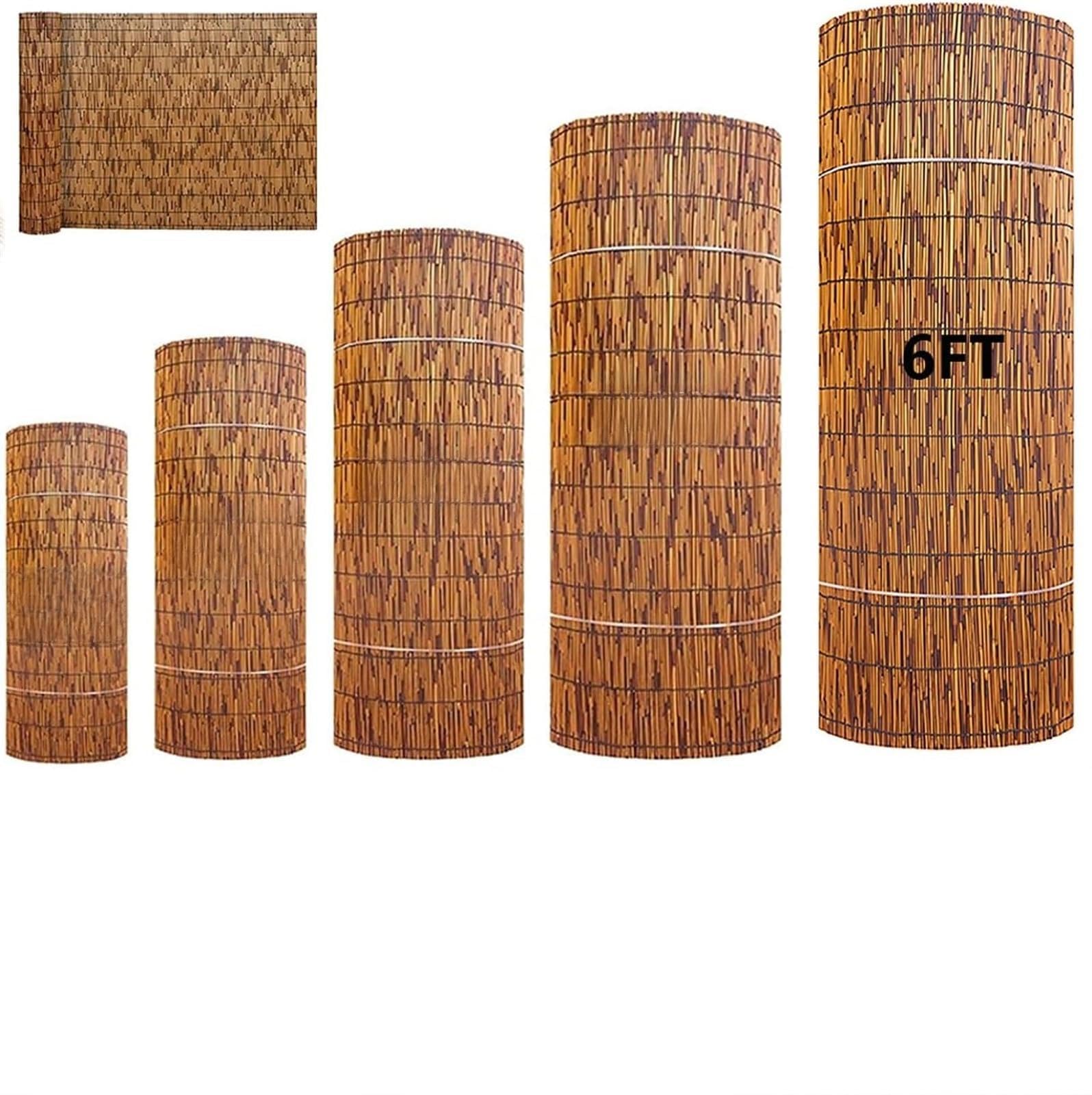 Natural Reed Fencing Rolls,2FT 3FT 4FT X 16.4FT Balcony Reed Fence Screen Fencing for Outdoor Backyard Patio，Privacy Screen Panels,Balcony Fencing
