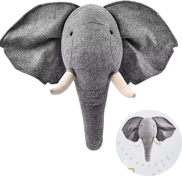 3D Animal Head Wall Hanging, Wool Felt Animal Wall Decoration, Nursery Room Decoration