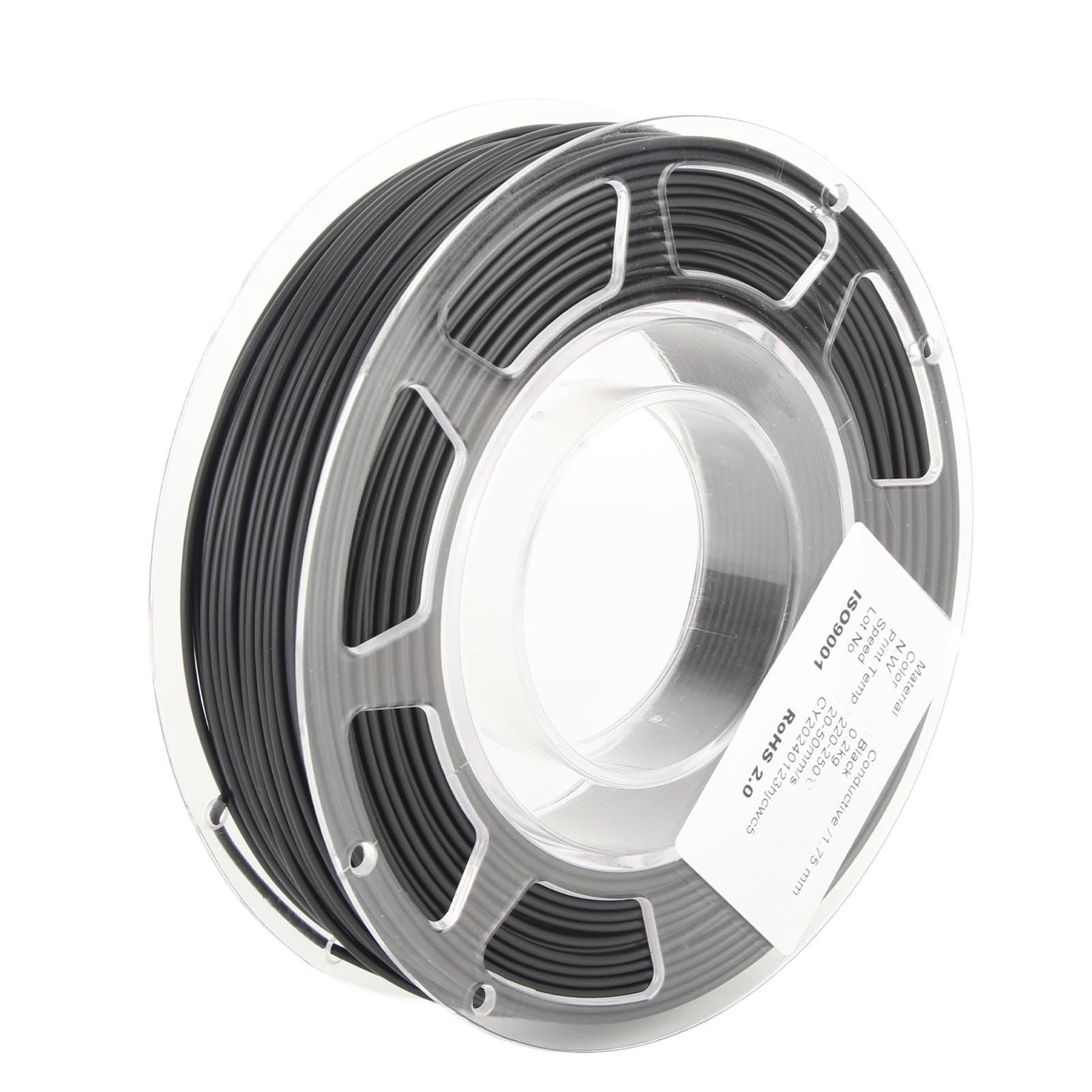 Leitfähige PLA-Filament 1,75mm für 3D-Drucker, Verbrauchs material mit 20 50 mm/s Geschwindigkeit, 1,42Ω · cm Widerstand, Material für LED-Projekte Schlüssel anhänger