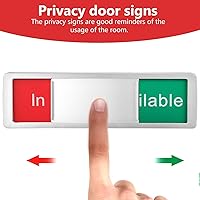 Vista 2 de Señales de privacidad ocupadas vacantes, 2 señales indicadoras de puertas ocupadas deslizantes, letreros de puerta ocupada vacante para oficina