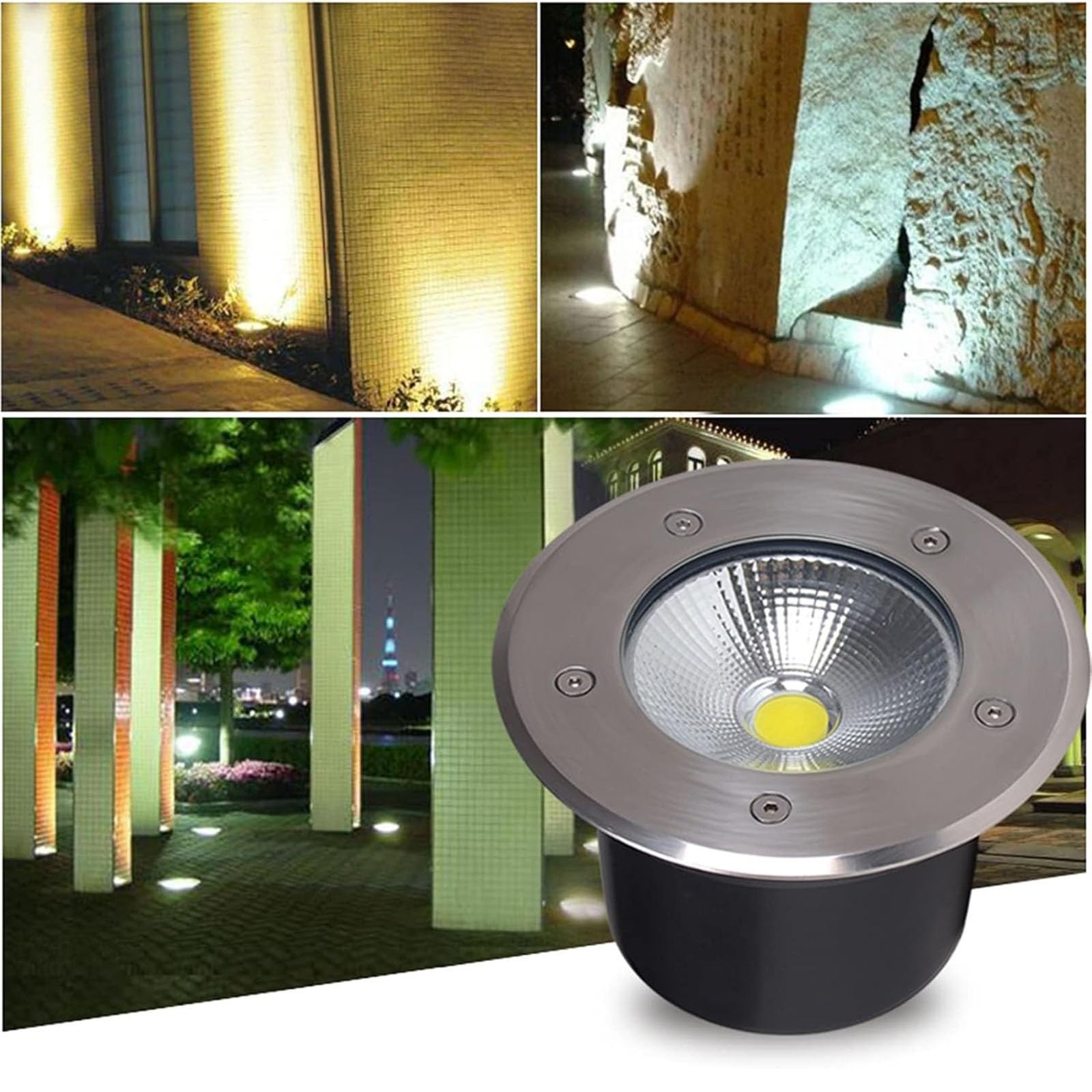 Lampa krajobrazowa LED, oświetlenie podtynkowe LED, 5 W, wodoszczelne, IP67, oświetlenie zewnętrzne COB, AC12 V lampa stojąca na podwórku i drzewach, jasne białe światło do oświetlenia stoczni