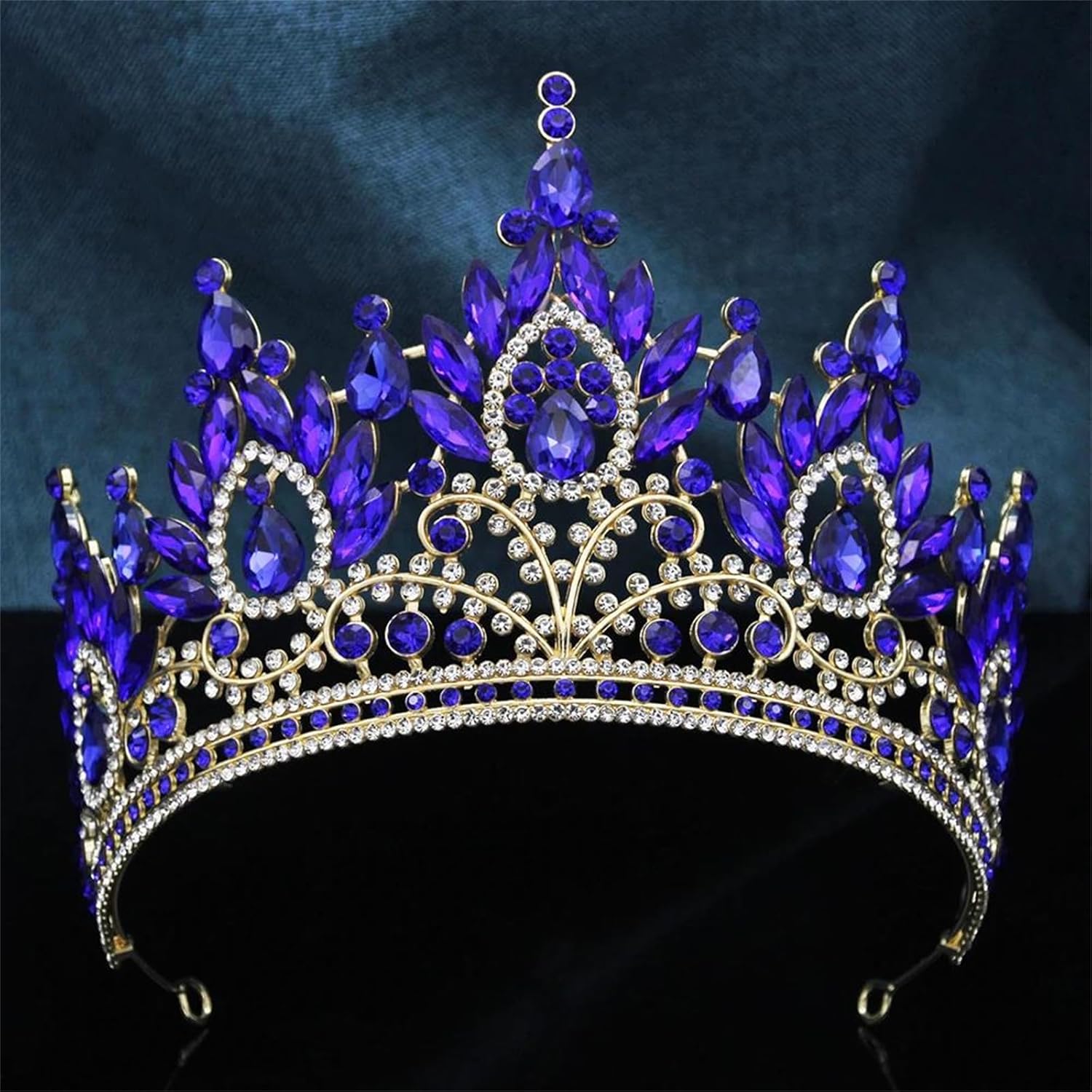 Large Pink Crystal Tiara Crown For Women Tall Rhinestone Queen Princess Headpiece Bridal Wedding Prom Pageant Hair Accessories