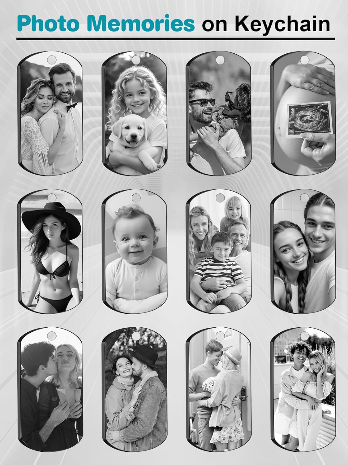 Custom Keychain with Picture - Personalized Photo Text Keychains Valentines Day Gifts for Men Boyfriend - Image 4