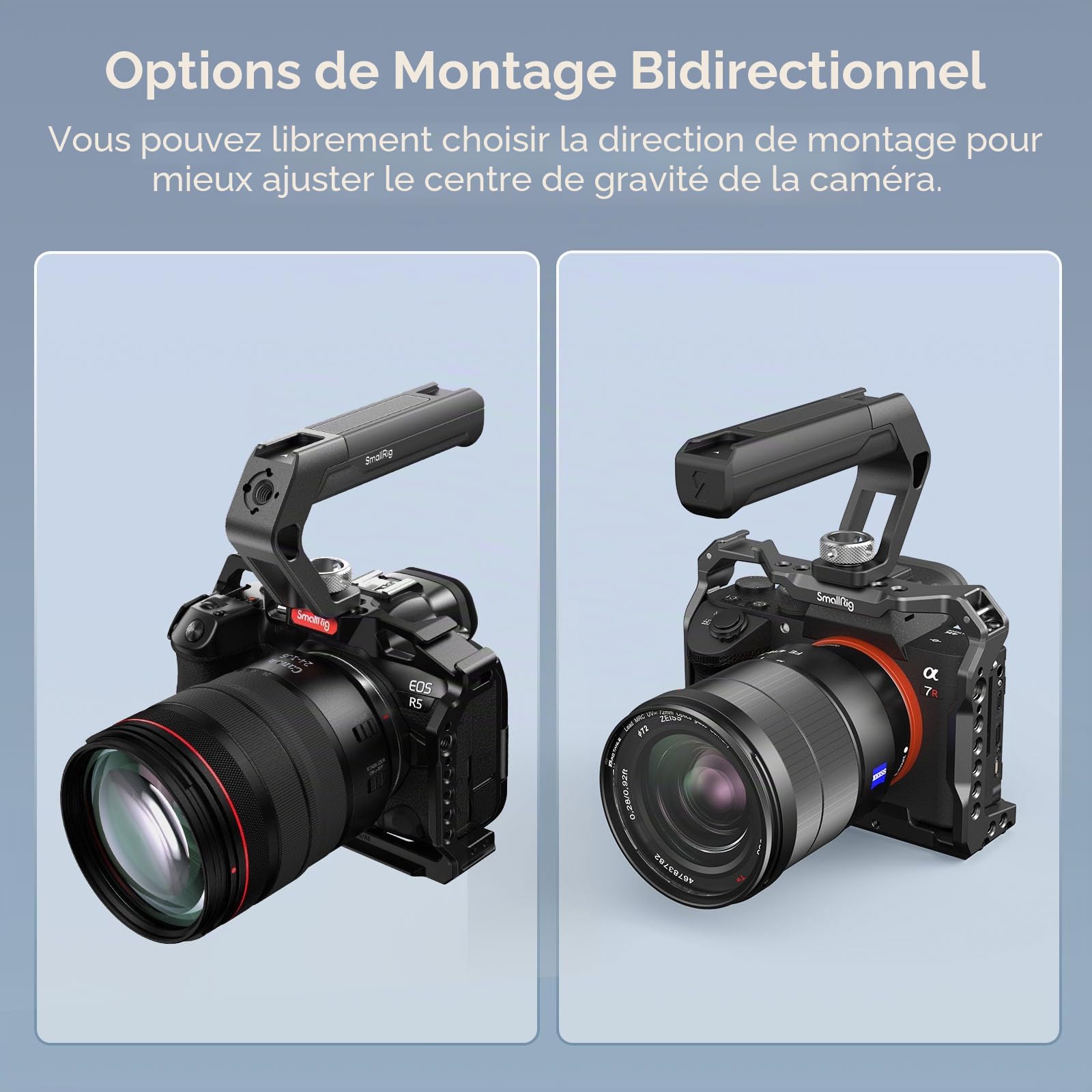 SMALLRIG Poignée Supérieure Légère avec Broches de Positionnement 3/8"-16 pour Arri, Petite Poignée Supérieure pour Appareil Photo, Poignée en Plastique Technique Haute Résistance - 4757