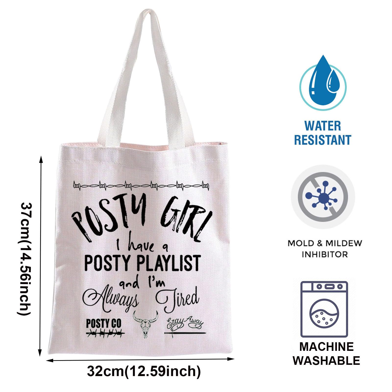 AKTAP Singer Malone Tote Bag Singer Fan Gift Posty Mom I Have A Posty Playlist And I'm Always Tired Singer Merchandise Cowboy Gift (TB - Image 2