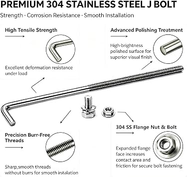 Battery Hold Down,304 SS J-Bolt Kit,Fits 96-02 4Runner,95-04 Tacoma | Heavy-Duty 16 Ga. Steel Bracket,304 SS J-hooks & hardware,FitsToyota 4Runner 1996-2002,Toyota Tacoma 1995-2004, 74404-35140