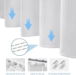 3-in-1 Shower Curtain Set, 72" x 72" White Waffle Curtain & Waterproof PEVA Liner, 12 Double-Sided Stainless Steel Anti-Slip Shower Curtain Hooks, Hotel-Style, All Pieces Sized to Match