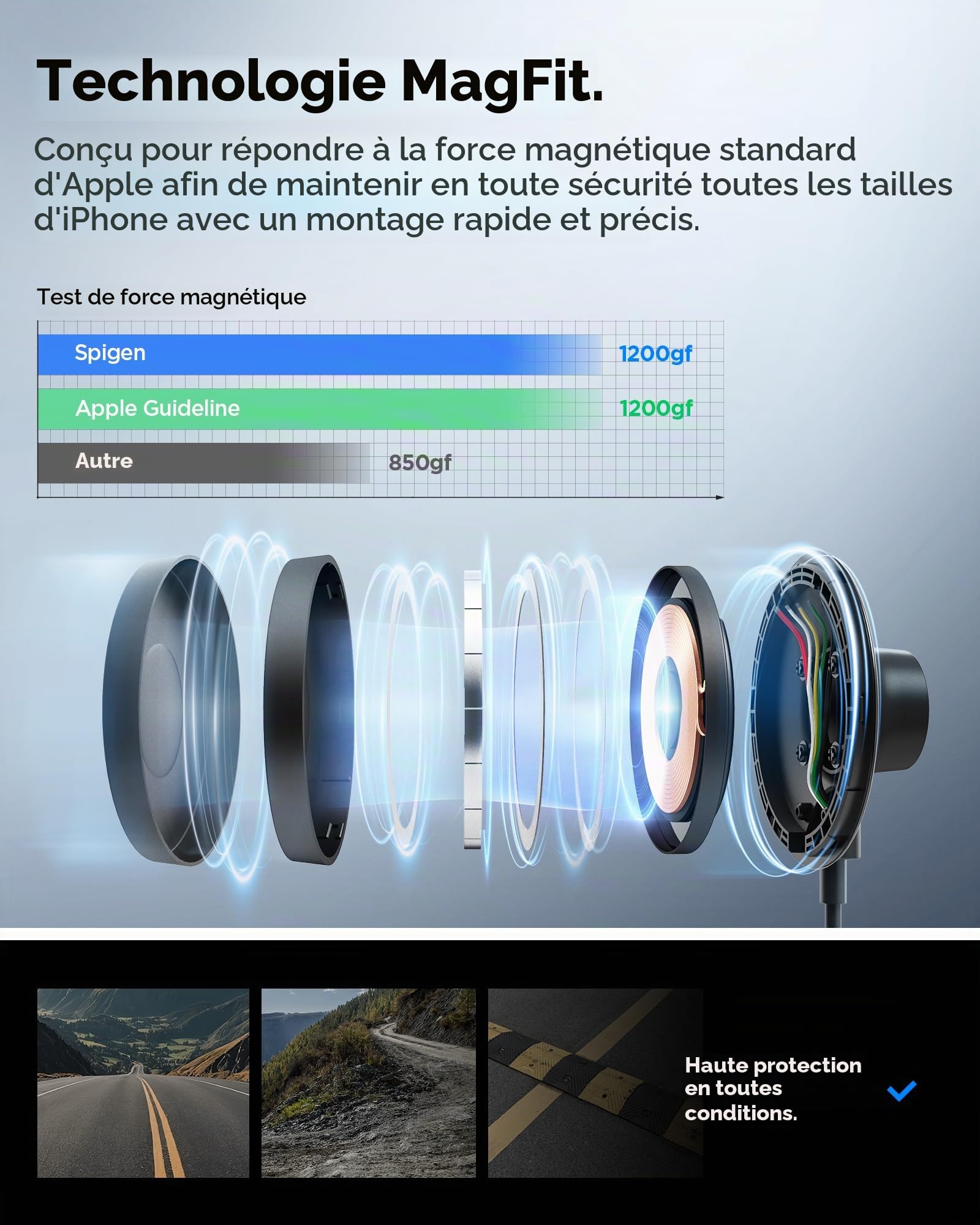 Spigen OneTap Pro MagFit Qi2 15W Chargeur Magsafe Induction