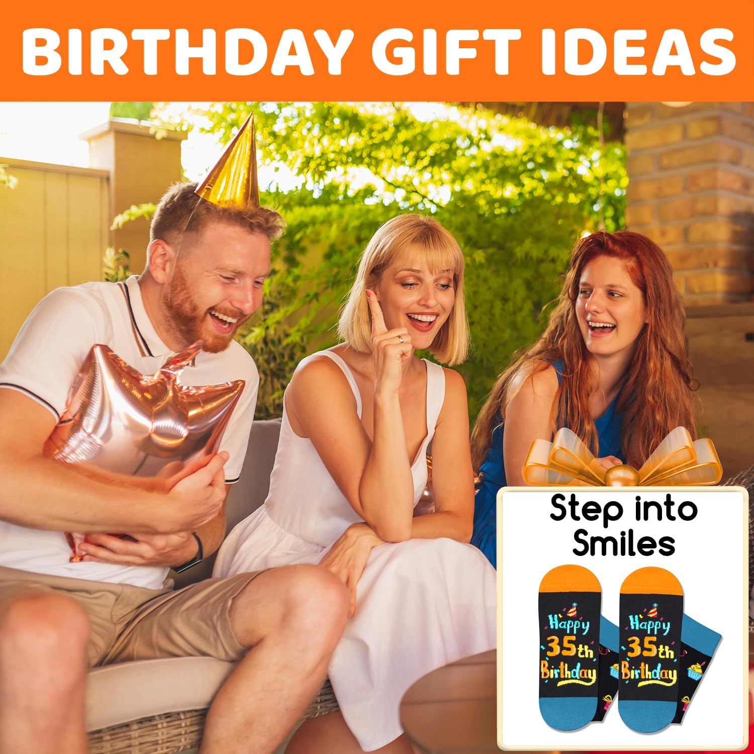 HAPPYPOP Birthday Gifts Men Women - 35 40 55 60 65 70 Year Old Socks Gifts with Greeting Card - Image 7