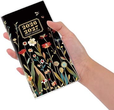 Pocket Calendar 2027 for Purse, 2 Year Monthly Pocket Planner Small Size 6.5" x 3.5", 2026 to Dec 2027 Pocket Calendar for Organizing & Planning Gilded Butterfly