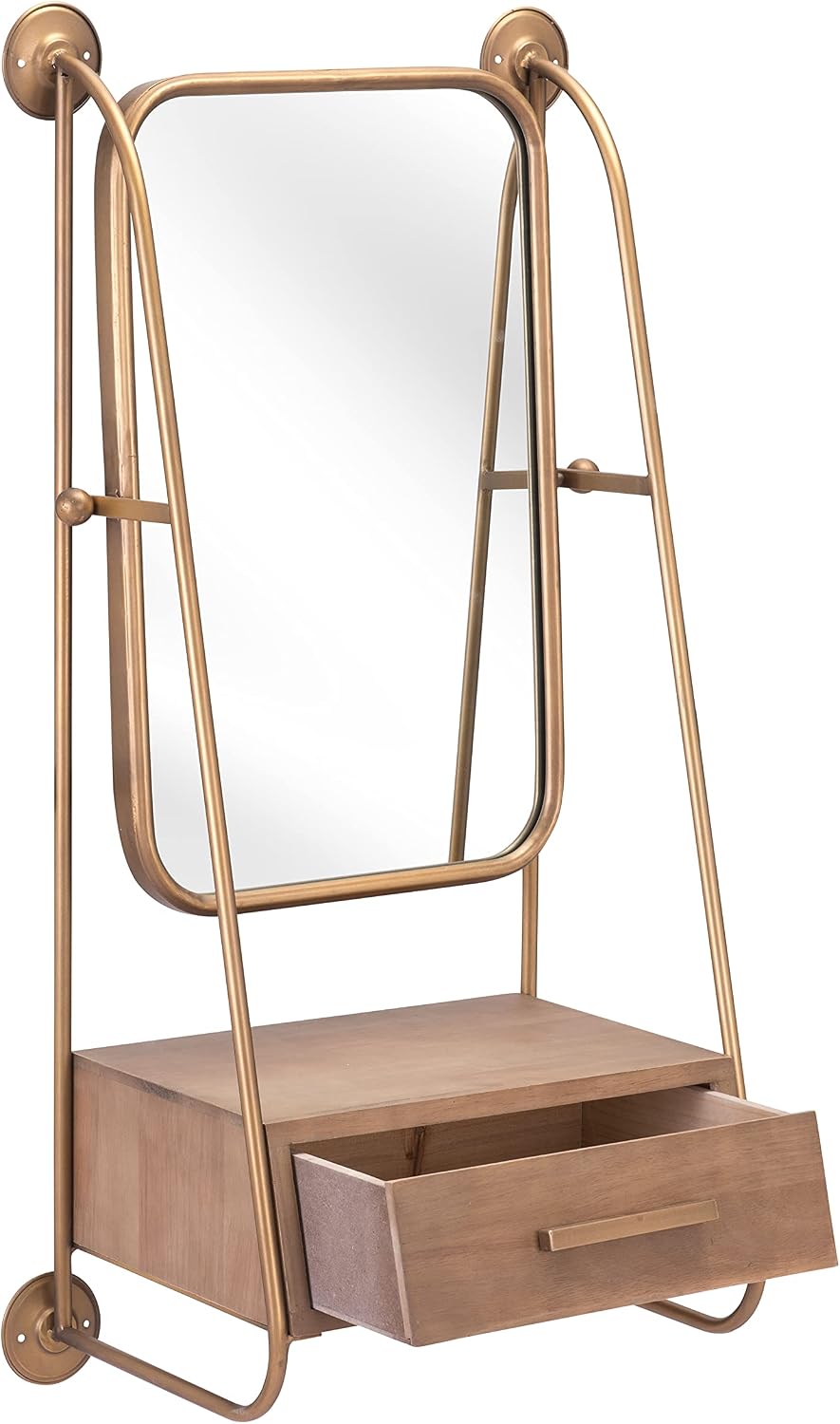 Zuo Modern Peralta Mirror Shelf Gold