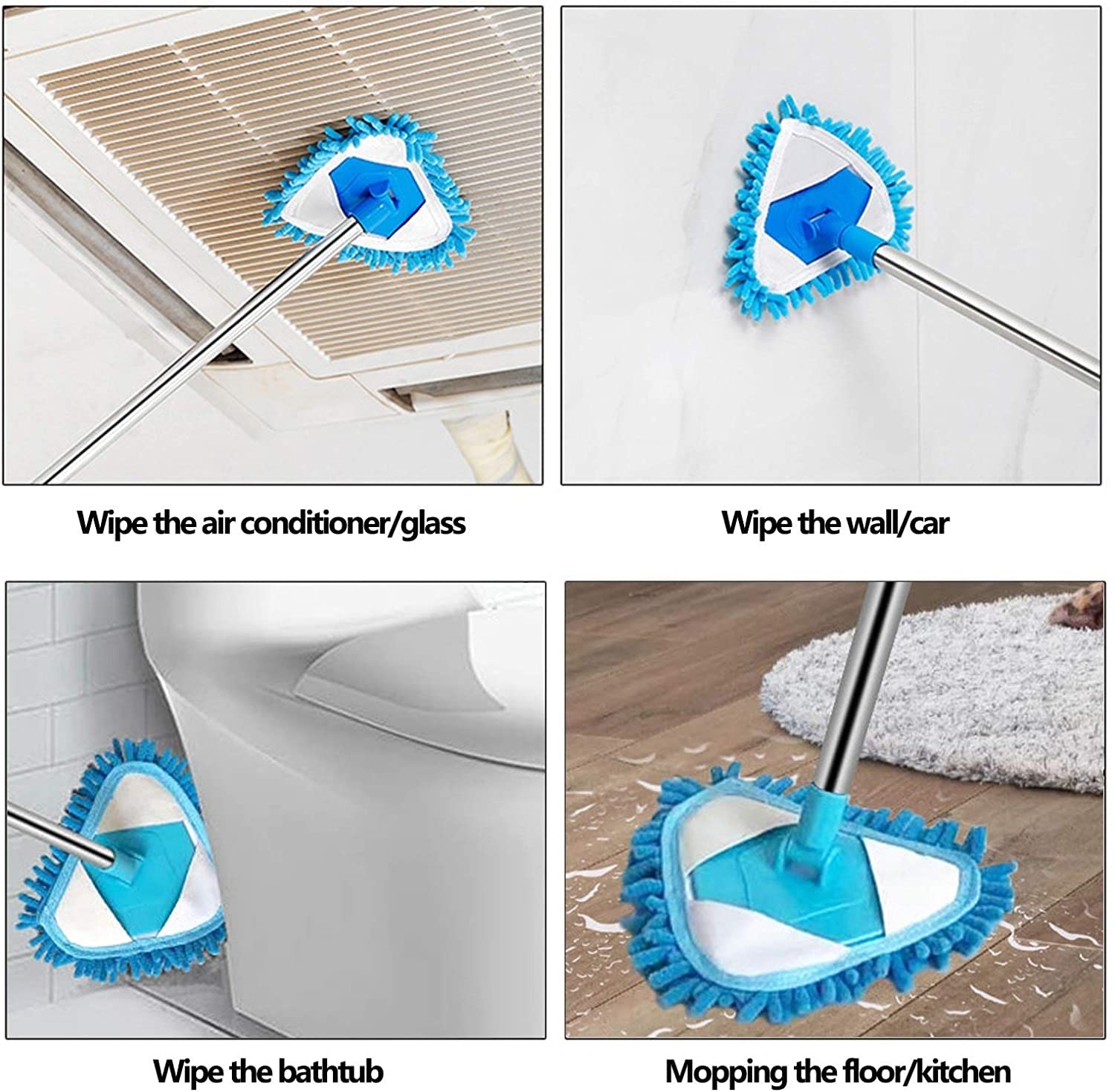 Mop obrotowy， Mop trójkątny obrotowy, mini mop płaski, mop ścienny do kurzu domowego, mop do mycia, trójkątny mop do czyszczenia, mop czyszczący, upamiętnienie