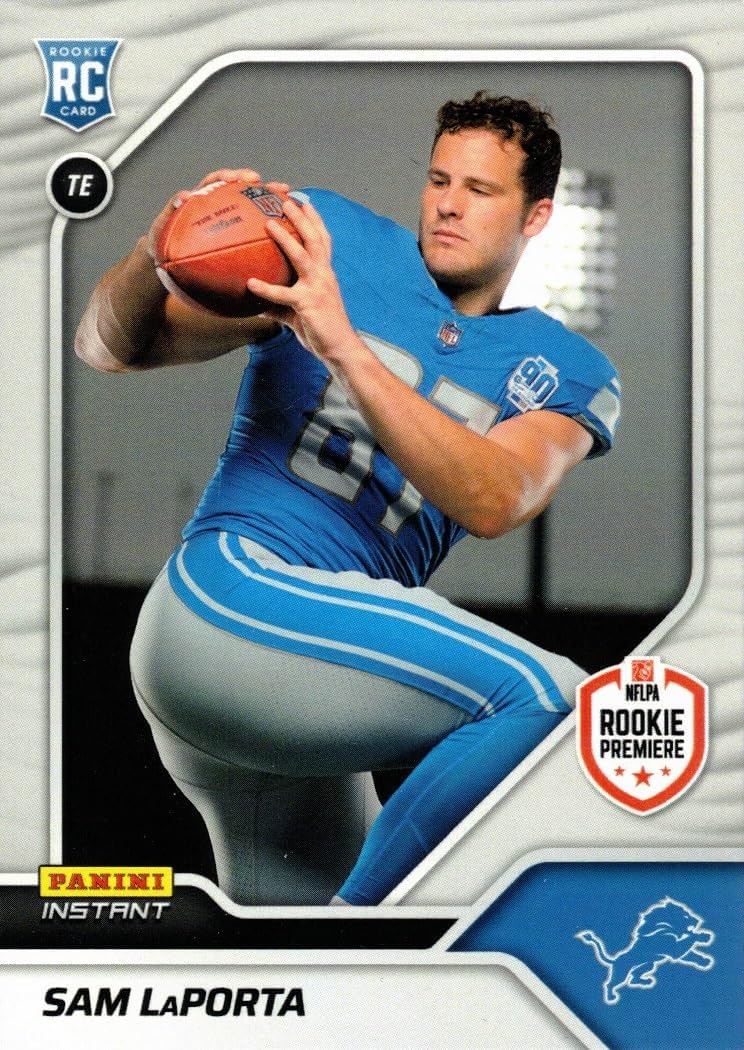 2023 Panini Instant Football #12 Sam LaPorta Rookie Card Lions - Only 526 made!