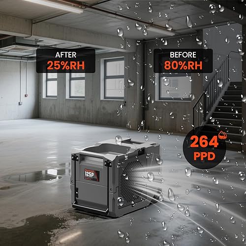 Miniatura 3 de Abestorm Deshumidificadores comerciales 264 PPD con bomba y manguera de drenaje, deshumidificadores industriales portátiles para gran espacio,