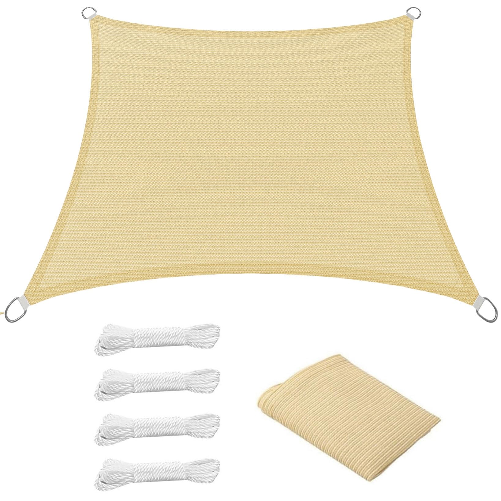 KLGFBDC Premium UV Protection Awning Shade Net 230x475cm Rectangular HDPE 95% UV Block Breathable Outdoor Sunshade Adjustable Cord for Garden Patio and Backyard Use Cream Color