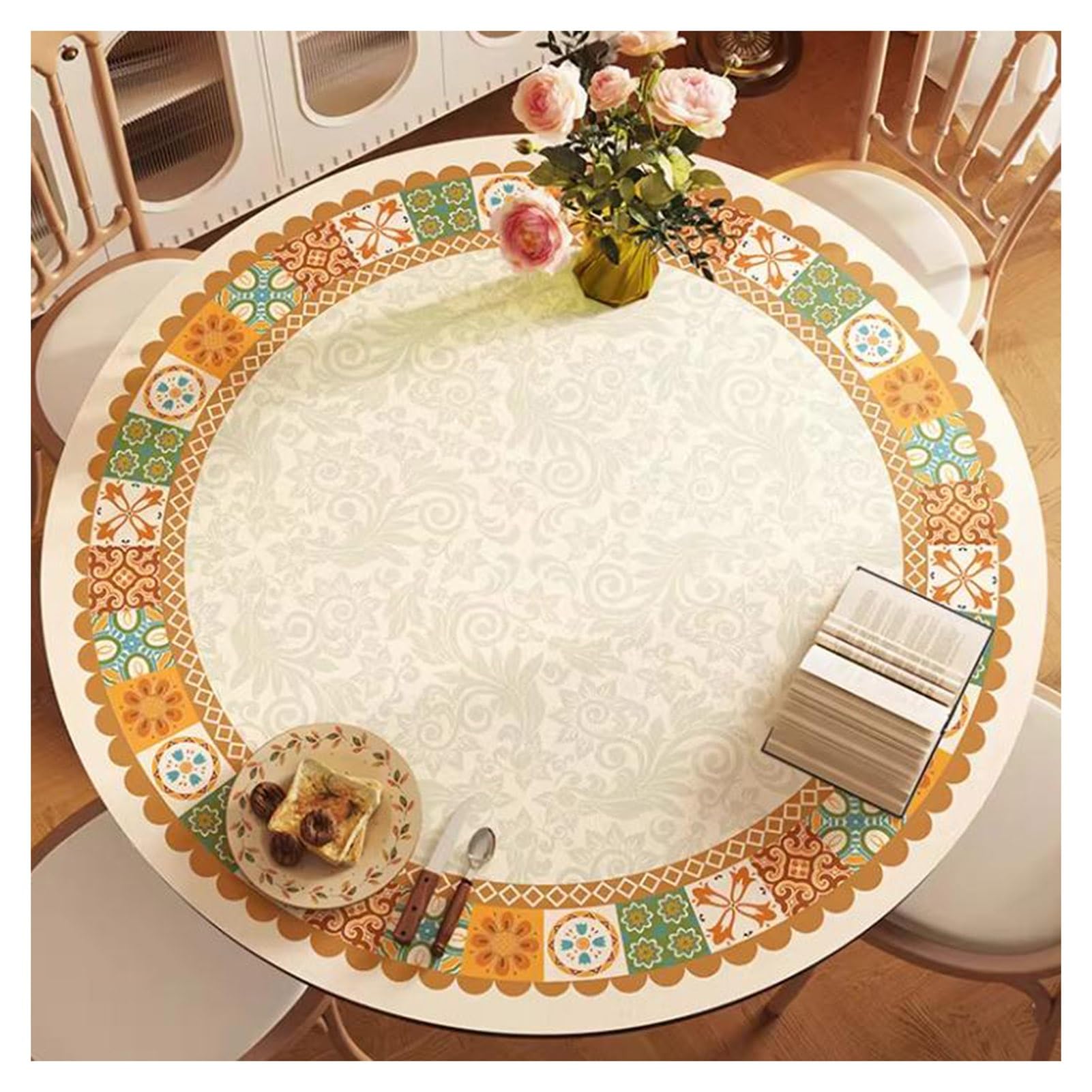 Nappe de table ronde 2 mm d'épaisseur imperméable pour salon
