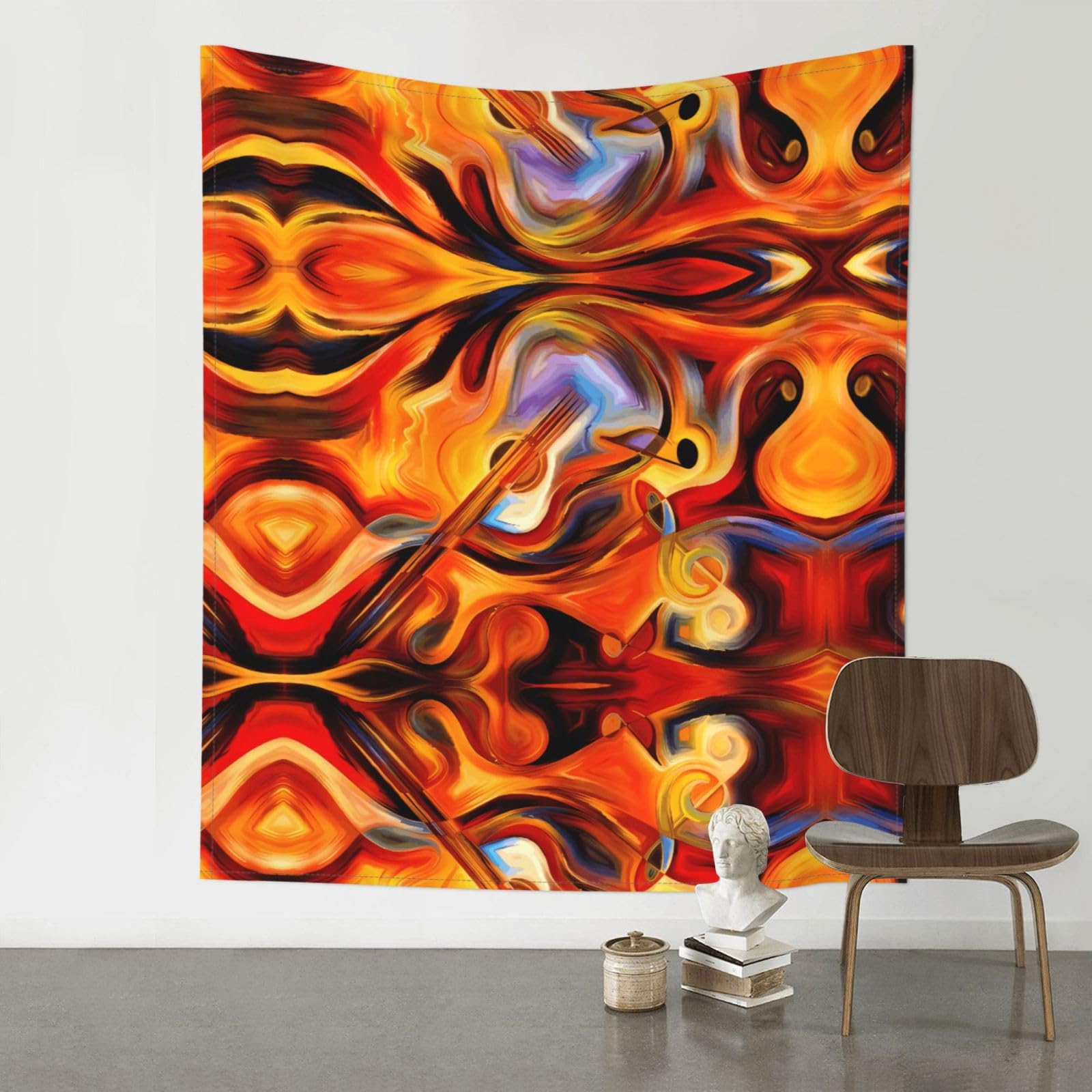 YYHWHJDE Abstract Guitar Prints Wall Tapestry 60x51in - High-Grade Polyester Throw Blanket for Bedroom, Dorm, Beach & Picnic Decor