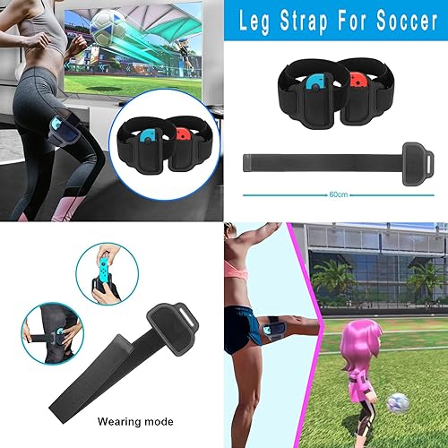 Miniatura 5 de Uxilep Switch Sports Game Accessories - 9 in 1 Family Bundle Accessory Kit for Nintendo Switch OLED Sport Games Mario Golf Super Rush,Wrist & Leg