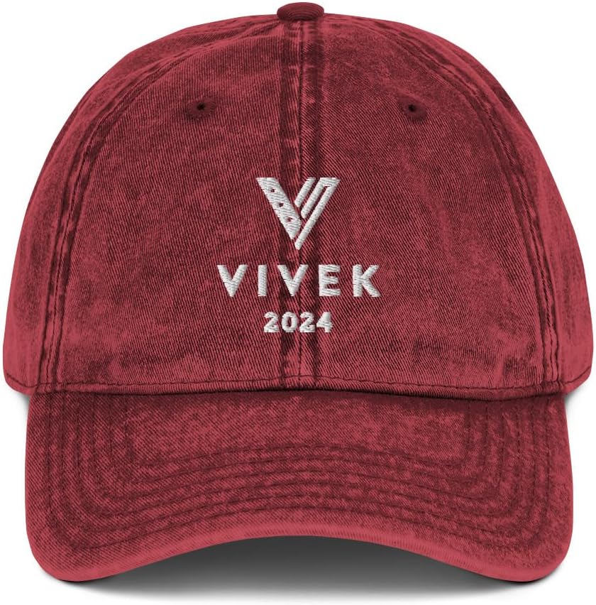 Vivek 2024 Official Hat (Embroidered Vintage Cotton Twill Cap) Vivek Ramaswamy 2024 Campaign