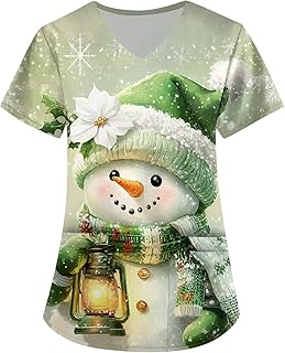 Scrubs for Women 2025 Printed Scrub Working Tops Women's Cross V-Neck Short Sleeve T-Shirts Blouses with Pockets