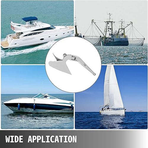 Miniatura 5 de Anclaje para barco, ancla de barco estilo arado de acero inoxidable 316, resistente, 15 libras, 20 libras, 22 libras, 26 libras, 35 libras, varios