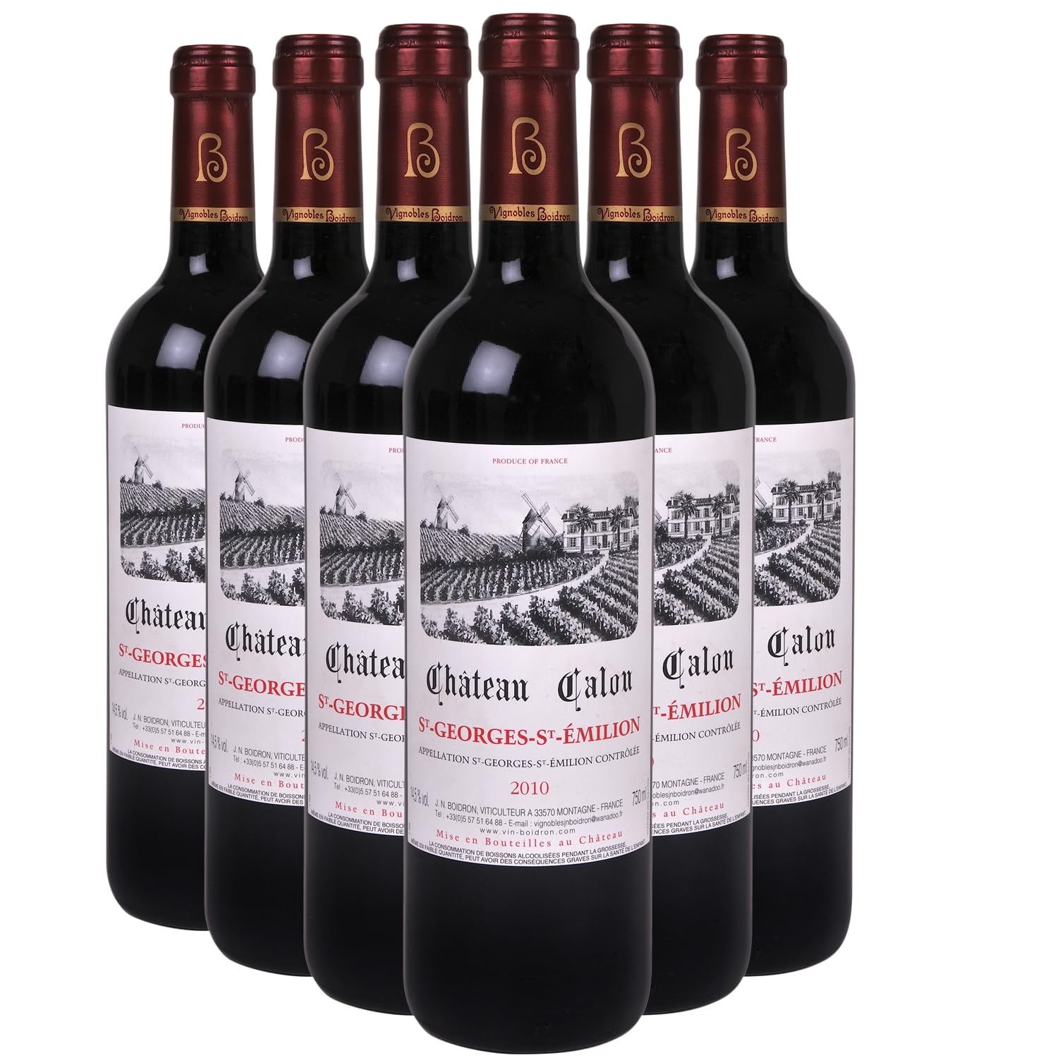 Château Calon Saint-Georges-Saint-Emilion - Rouge 2010 - Vin Rouge de Bordeaux (6x75cl)