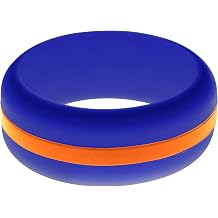 Womens Mens Blue Silicone Ring - Changeable Color Bands - Many Colors - Safe, Durable, Everyday Wear Wedding Band - 1 Ring - Sizes 4-16